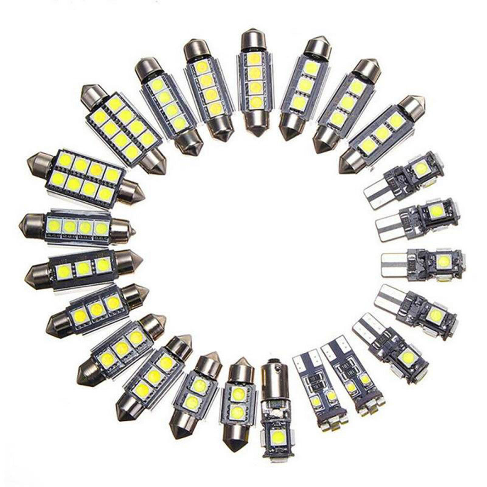 23 шт., супер яркие светодиодные лампы Canbus 5050 SMD, светодиодные лампы для салона автомобиля, купольный светильник, светодиодная карта белый