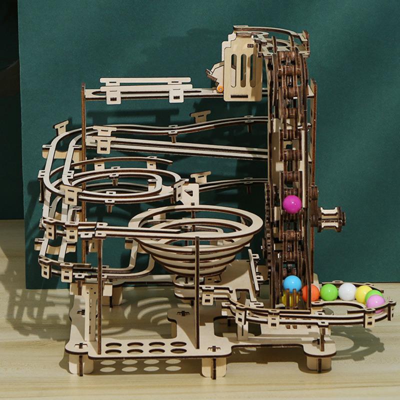   Joom 335 шт., набор для бега по мрамору, 3D деревянная головоломка, сделай сам, модель лабиринта, наборы строительных блоков, сборка, развивающие игрушки для детей, взрослых, подарок на ствол дубильная кора