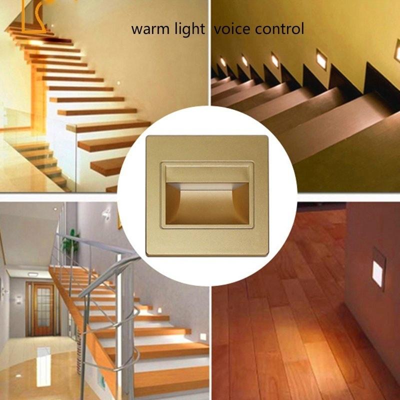 1.5W Luminaria LED Беспроводной настенный светильник Footlights Porch Lights Датчик движения Лестничные светильники Bathroom Fi белый