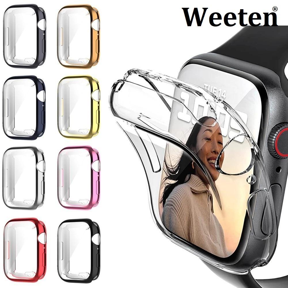 Чехол для Apple Watch Ultra/8/7/6/SE/5/4/3/2 42 мм 38 мм, мягкий чехол из ТПУ для защиты экрана для IWatch 4 44 мм 40 мм 49 мм iwatch 1/2/3-38mm розовый