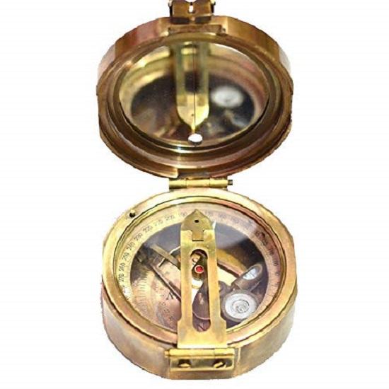 Старинный рабочий тяжелый латунный компас Brunton