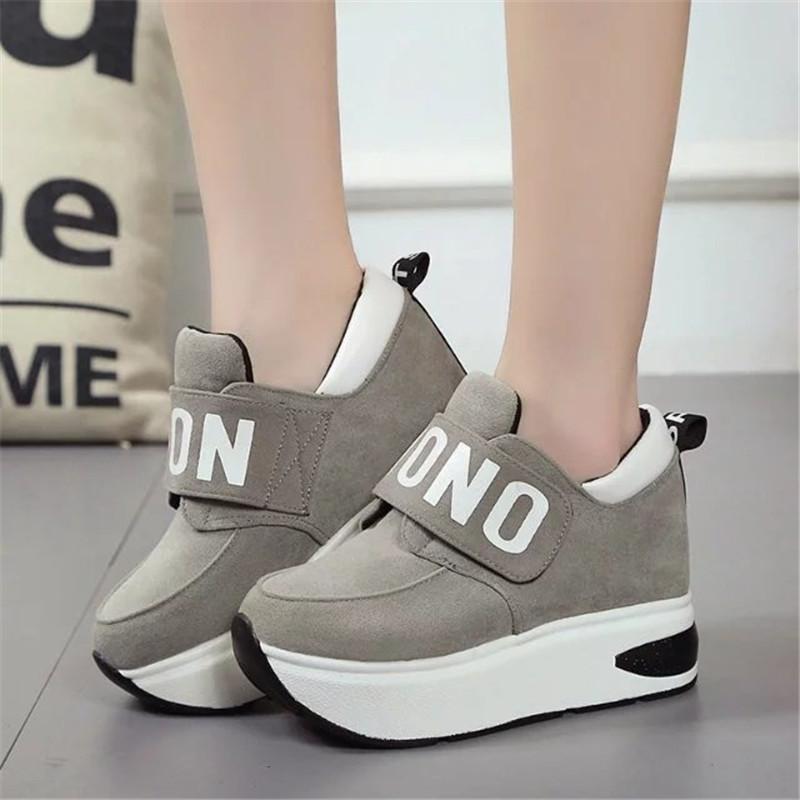 Осенние новые туфли Deep Mouth Single Shoes Женская обувь на высокой липучке Модная повседневная обувь Плоская обувь Спортивная обувь 35 красный