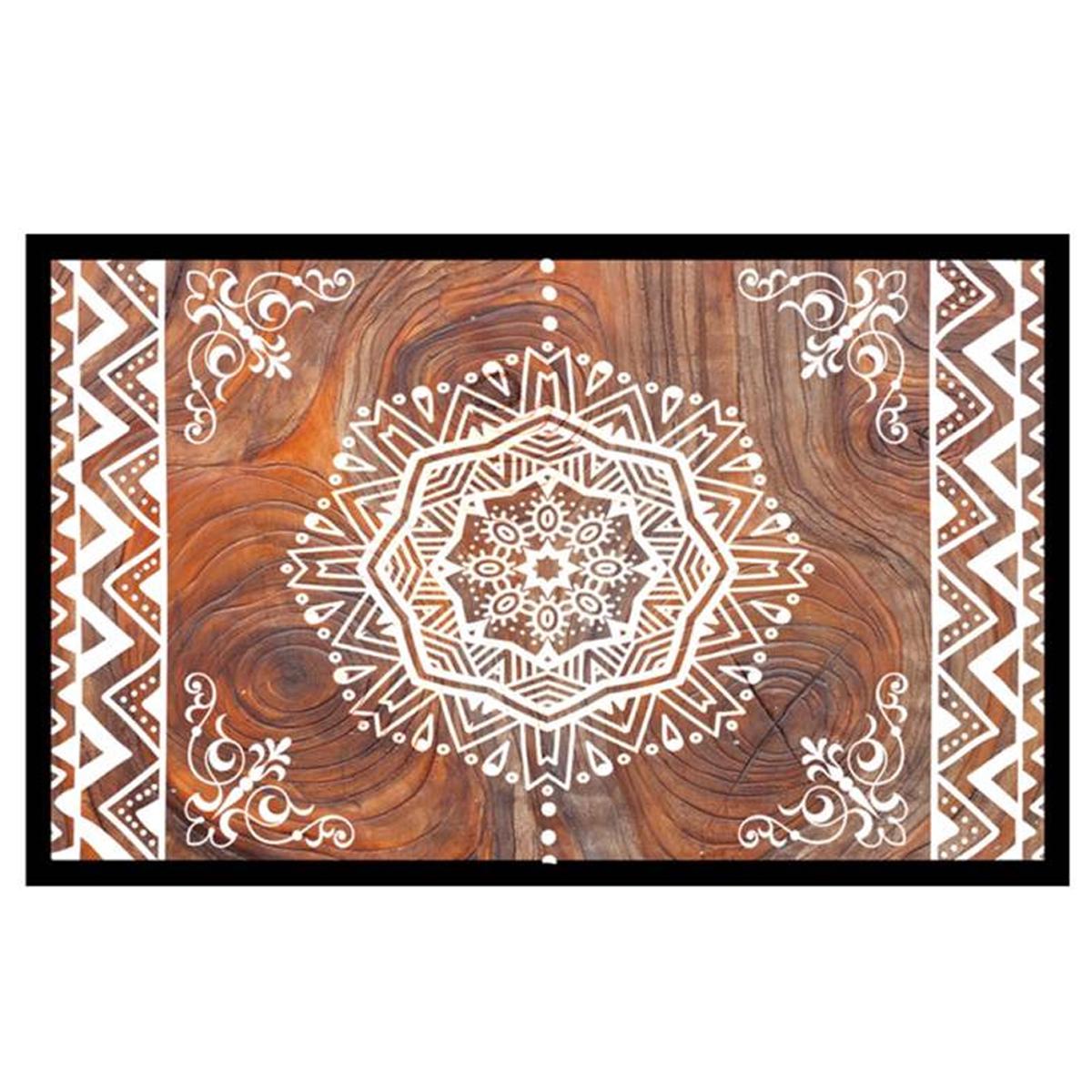 Les Trésors De Lily [Q9680] - Комнатный коврик  Boho  (мандала) коричневый белый - 60x40 см. коричневый