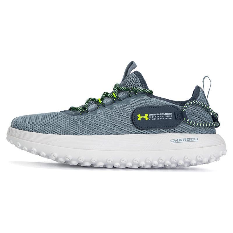 Мужские кроссовки Under Armour Fat Tire Venture Harbor Blue Lime Surge белые 3027562-400 44