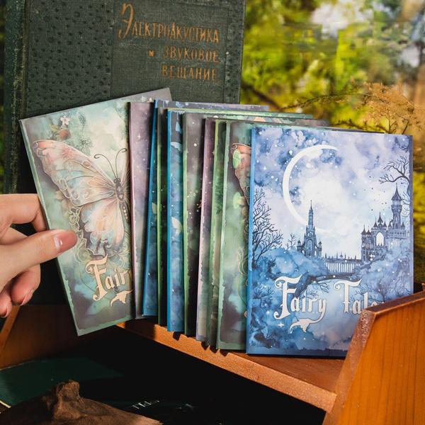 30 листов бумаги для ландшафтного дизайна Midnight Fairy Tale с винтажными персонажами, 6 стилей, принадлежности для журналов