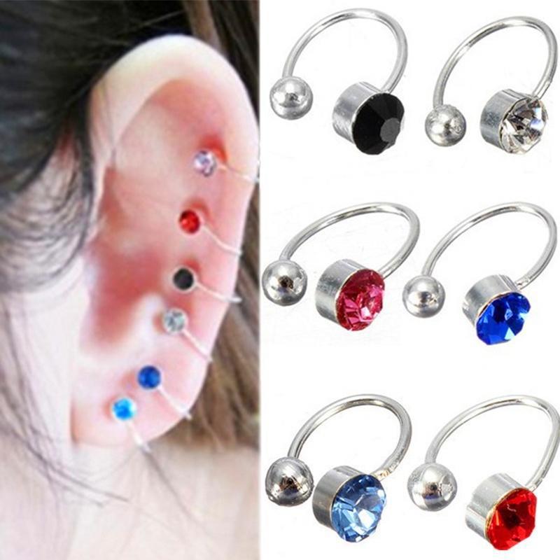 Серьги-клипсы U-образной формы, непористые 0.8 cm X 1 cm белый