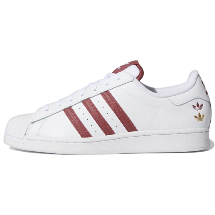 Кроссовки унисекс adidas Superstar White Quiet Crimson Cloud-White с золотой фольгой GY0976 42