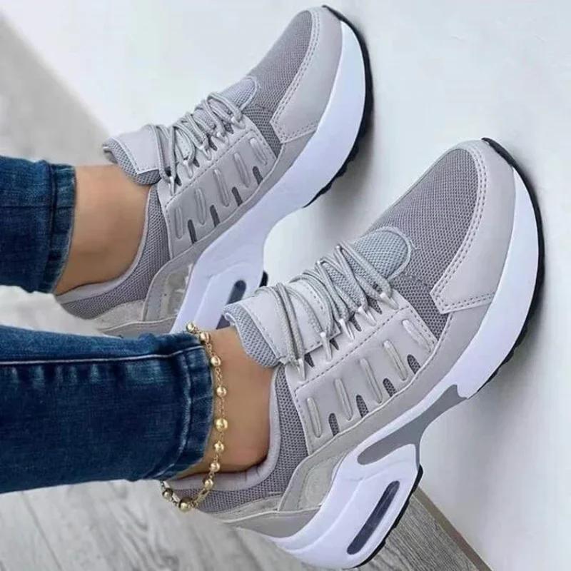 Женские кроссовки Tenis, повседневная обувь на платформе, новинка 2024 года, комфортные противоскользящие кроссовки с сеткой, большие размеры, Zapatillas De Mujer 42 розовый