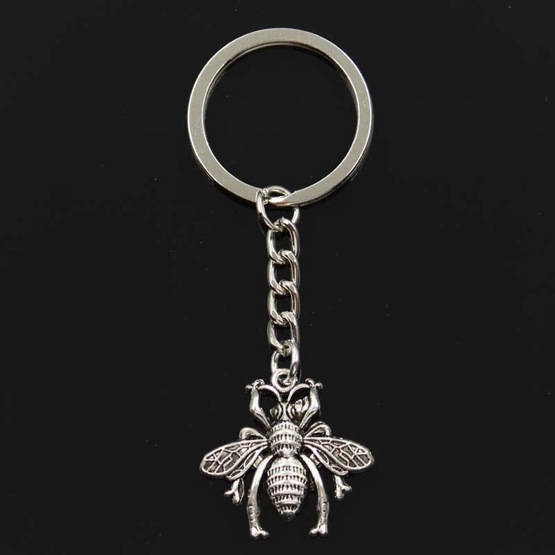 Модная подвеска Bee Bug 26x25 мм, 30 мм, брелок для ключей, металлическая цепочка, серебряный цвет, мужской автомобильный подарок, сувенирный брелок серебряный