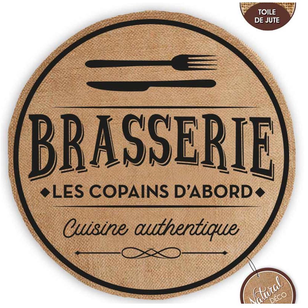 Les Trésors De Lily [R1408] - Салфетки из мешковины  Brasserie  чёрно-бежевого цвета - 38 см коричневый