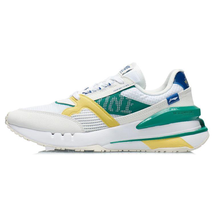 Li-Ning 001 Белые кремово-желтые мужские кроссовки для новорожденных Cloud-White Standard-White AGCR183-5 41