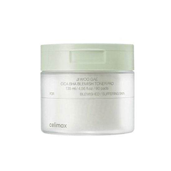 CELIMAX Ji Woo Gae Cica BHA Blemish Toner Pad 135 мл / 60 подушек