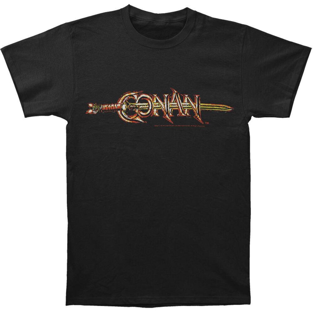 Conan Черная футболка унисекс приталенного кроя с логотипом Conan S