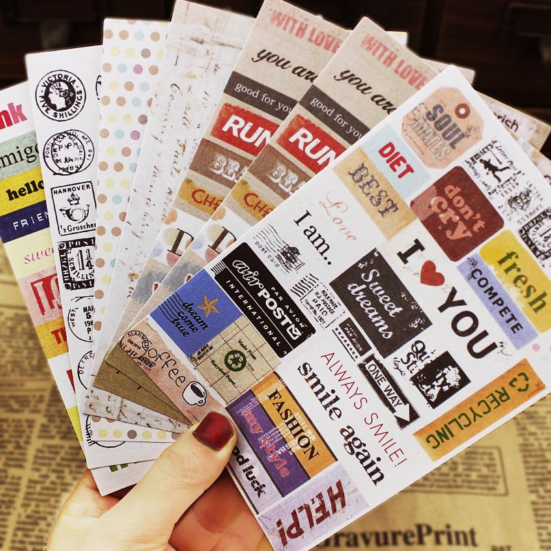 6Pcs/Set Kawaii Diy Craft Letter Print Календарь Бумага Наклейка Карты Скрапбукинг Наклейка