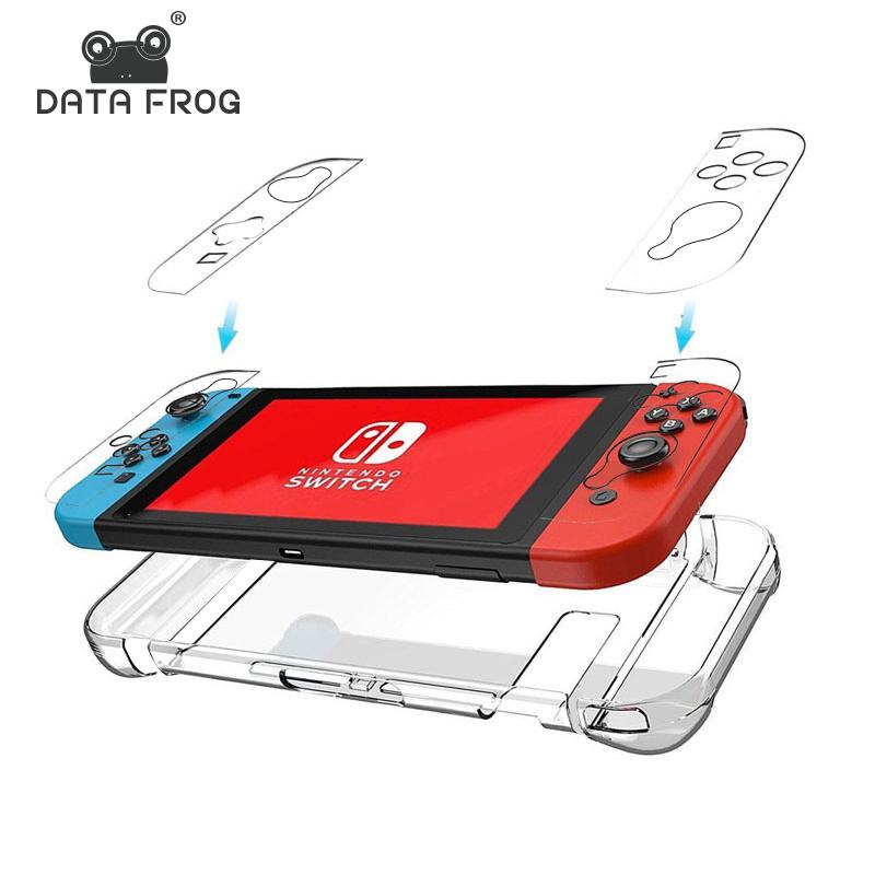 Чехлы и футляры Прозрачный защитный чехол DATA FROG для Nintendo Switch, чехол с защитой экрана из закаленного стекла для консоли Nintendo Switch