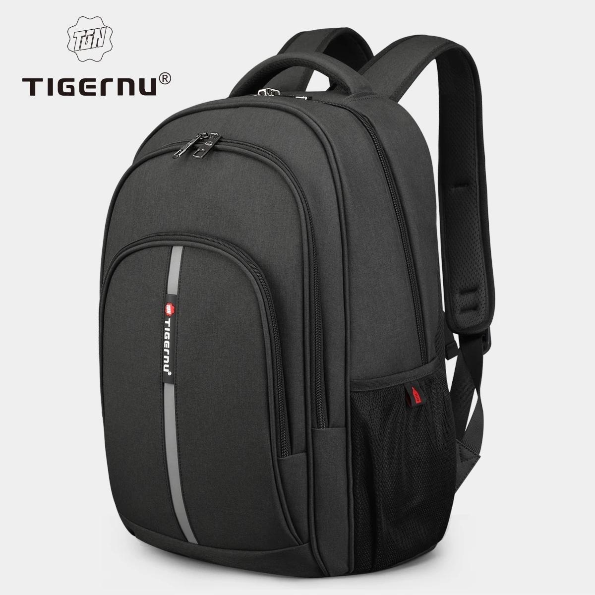 Рюкзак Tigernu большой емкости, 15,6-дюймовый рюкзак для ноутбука, противоугонный мужской рюкзак, школьный рюкзак для колледжа, дорожная сумка для мужчин 30*15*45cm чёрный