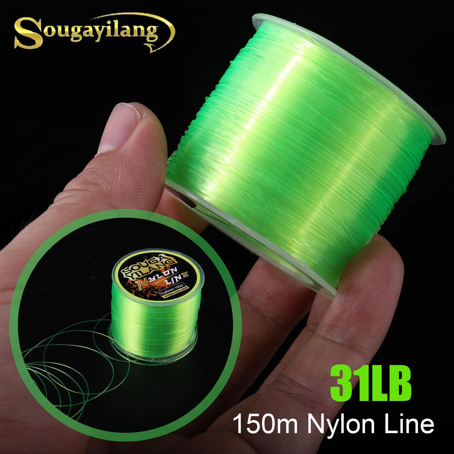 SOUGAYILANG 150 м нейлоновая леска для ловли карпа, фторуглеродная леска, леска для ловли нахлыстом 150M&0.23MM зелёный
