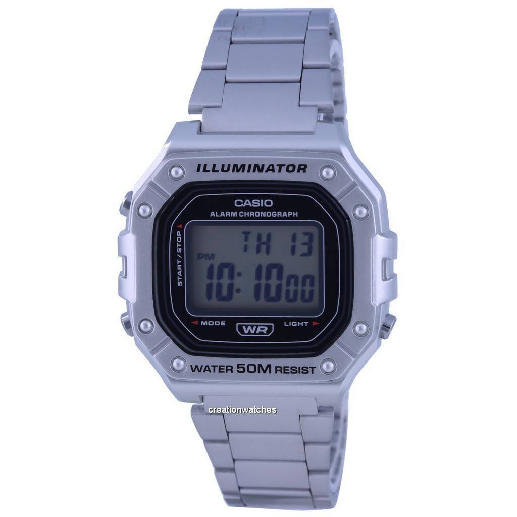 Casio Youth Digital Stainless Steel W-218HD-1A W218HD-1 Мужские часы серый