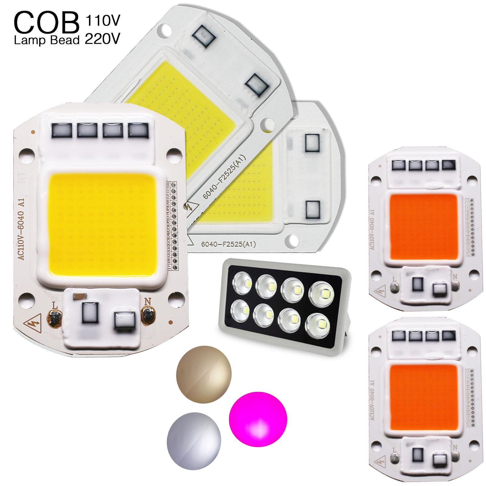 Светодиодный чип COB 20W 30W 50W Smart IC 220V Светодиодный чип для светодиодного прожектора DIY 20W теплый белый