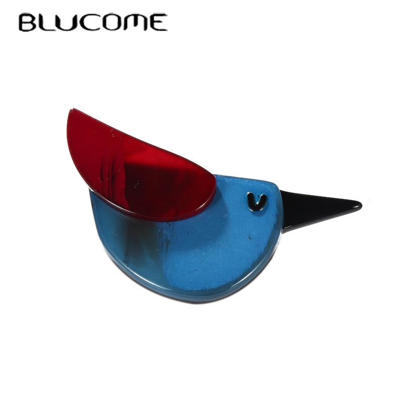 Blucome, новый дизайн, акриловая брошь в форме животного, в форме птицы, разноцветная, качественная для детей, женская одежда, булавки для хиджаба зелёный