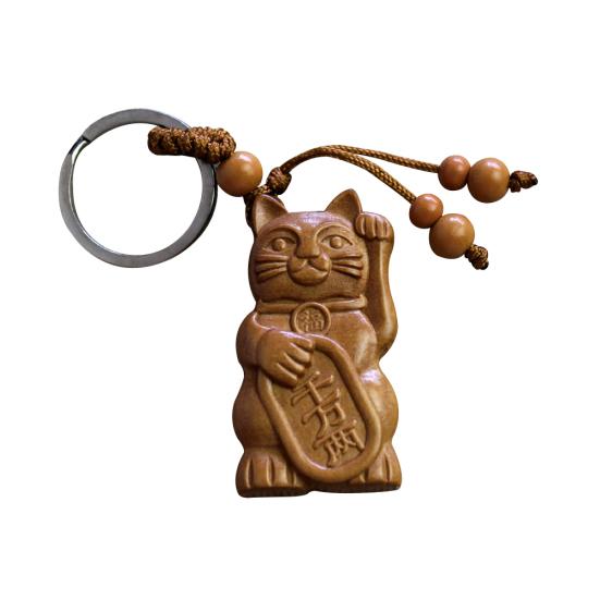 Экзотическая резьба по дереву Lucky Cat брелок кулон подвесная сумка орнамент подарок