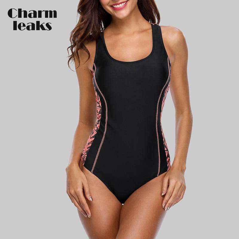 Слитные купальники  Joom Charmleaks One Piece женский спортивный купальник спортивные купальники бикини с открытой спиной купальные костюмы монокини XL чёрный