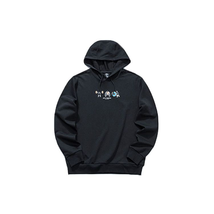 Anta Fun Print Свободная толстовка с капюшоном Спортивный пуловер Мужские топы Черный 952117713-5 L