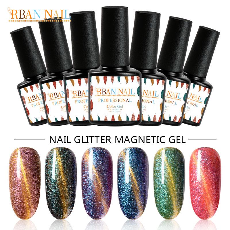 Гели для ногтей  Joom RBAN NAIL 7 мл Звездный Хамелеон 3D кошачий глаз Магнитный Soak Off УФ-гель-лак Маникюрный лак для ногтей 4