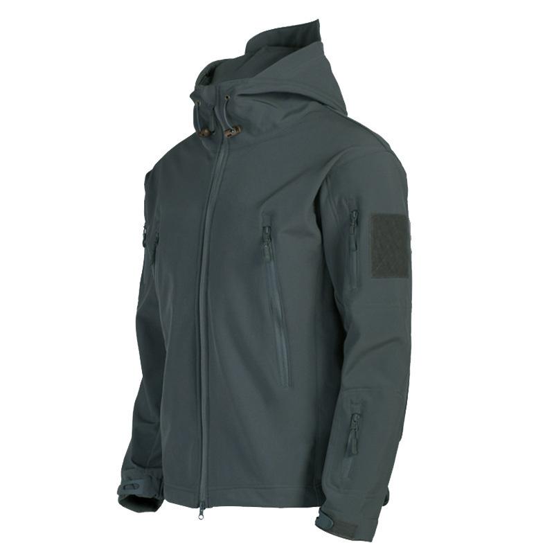 Молодежная ветрозащитная водонепроницаемая куртка Soft Shell, мужская тактическая куртка для активного отдыха, молодежная повседневная куртка для холодной погоды S серый