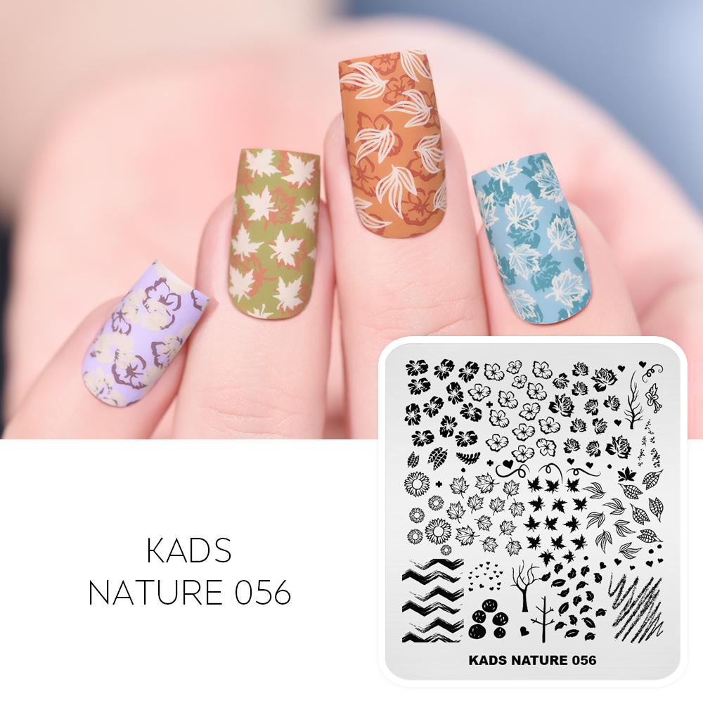KADS пластины для стемпинга ногтей Nature 056 ветер цветок листья кленовый лист штамп инструмент шаблон для дизайна ногтей