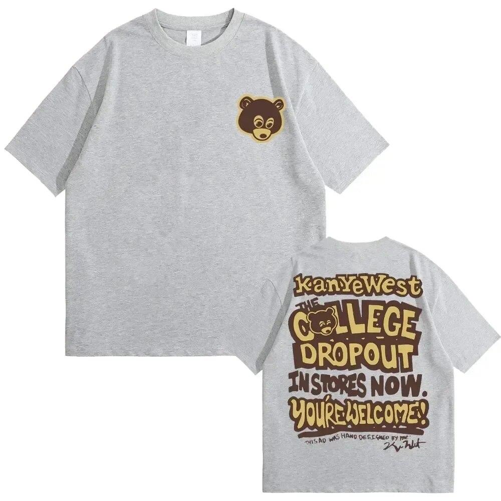 Самая известная футболка Kanye West The College Dropout Graphics унисекс WoUnisex хип-хоп рэп винтажные футболки унисекс повседневная футболка унисекс 4XL