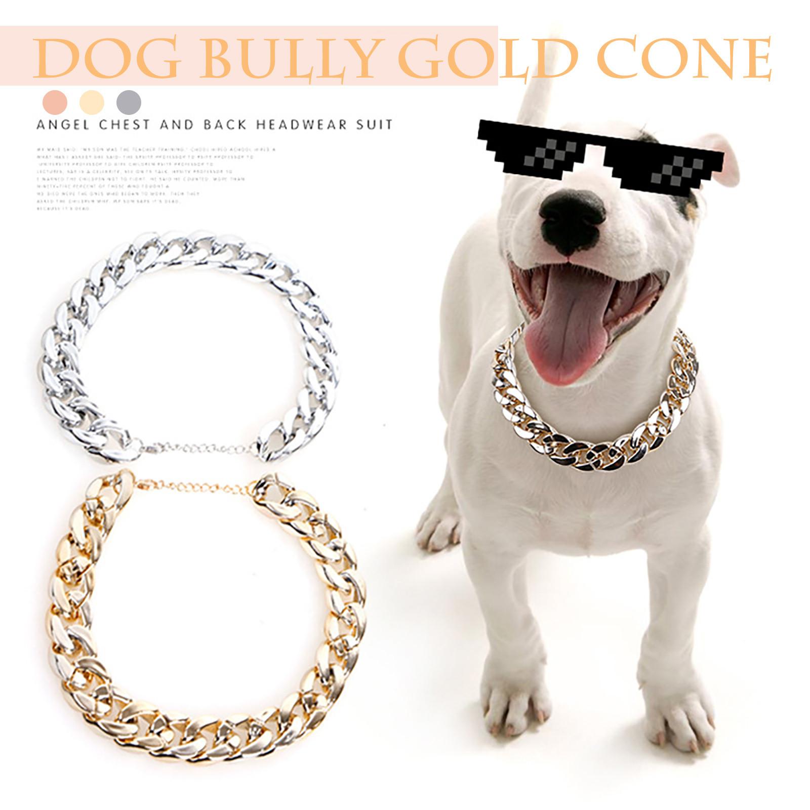 Teddy Bargo French Dog Bully-Золотая цепочка для маленьких и средних собак, ошейник для домашних животных, ювелирные аксессуары, аксессуары One Size серебряный