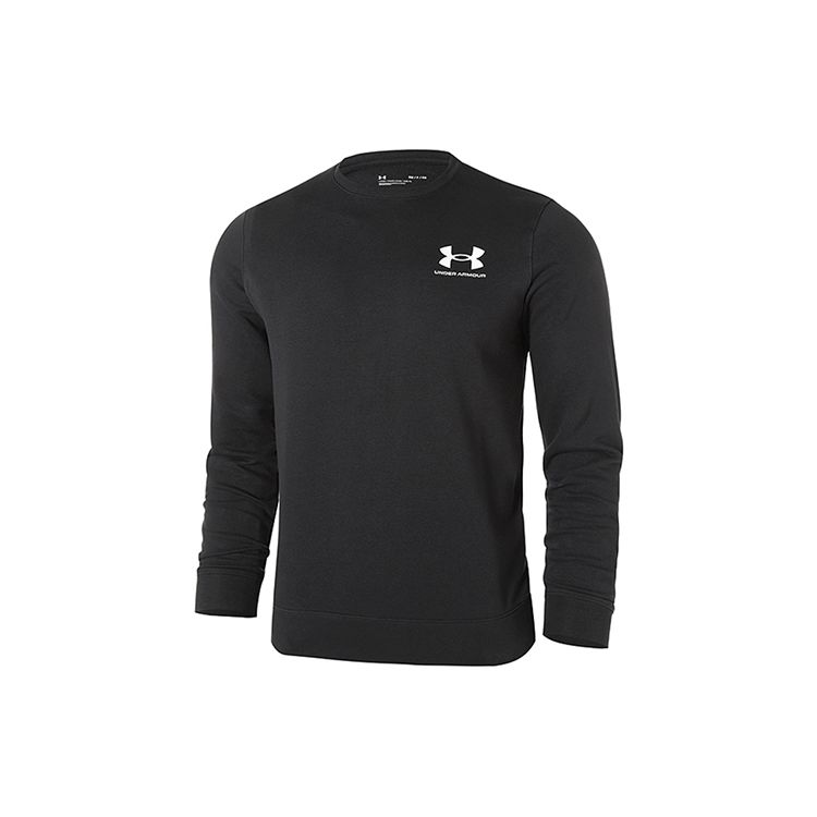 Мужской пуловер с круглым вырезом и однотонным логотипом Under Armour, черный 1370404-001 S