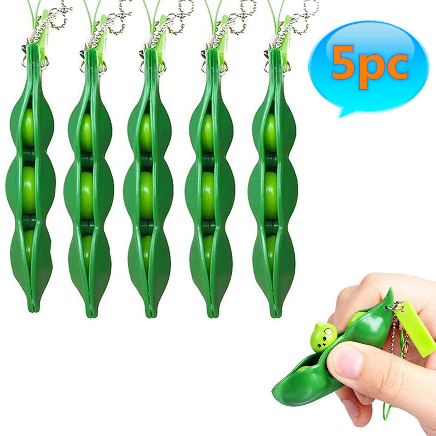 5 шт., набор игрушек для непосед, Portachiavi, декомпрессионные игрушки Edamame, мягкие игрушки, сжимаемые, горох, фасоль, брелок, милый стресс, игрушка для взрослых, брелок