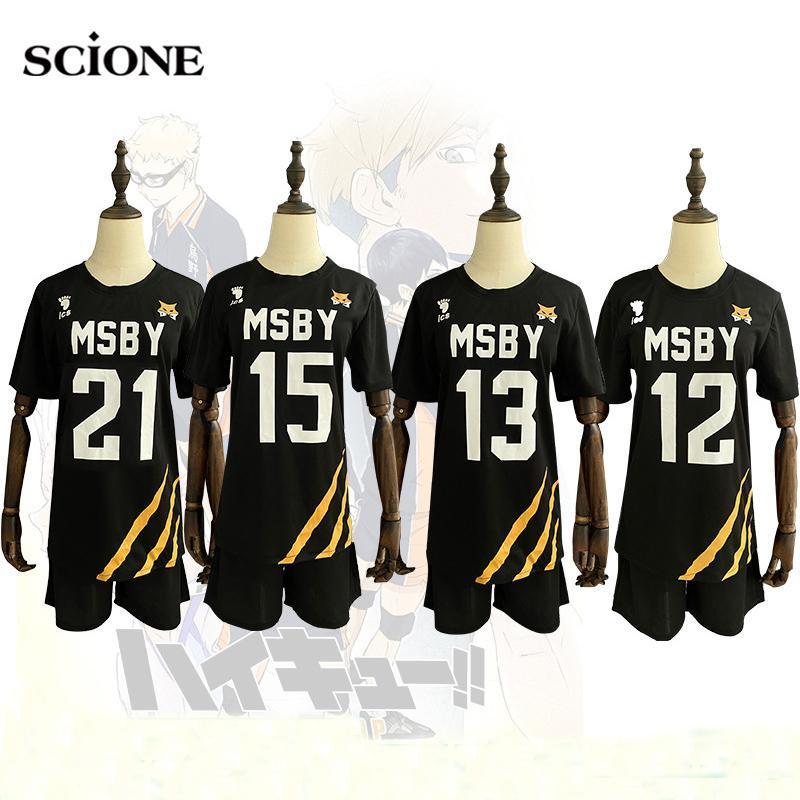   Joom Аниме Haikyuu Косплей Костюм Волейбольные комплекты Молодежные Cos Black Wolf Comic Волейбольная молодежная команда Косплей Одежда MSBY Black Wolf Team S