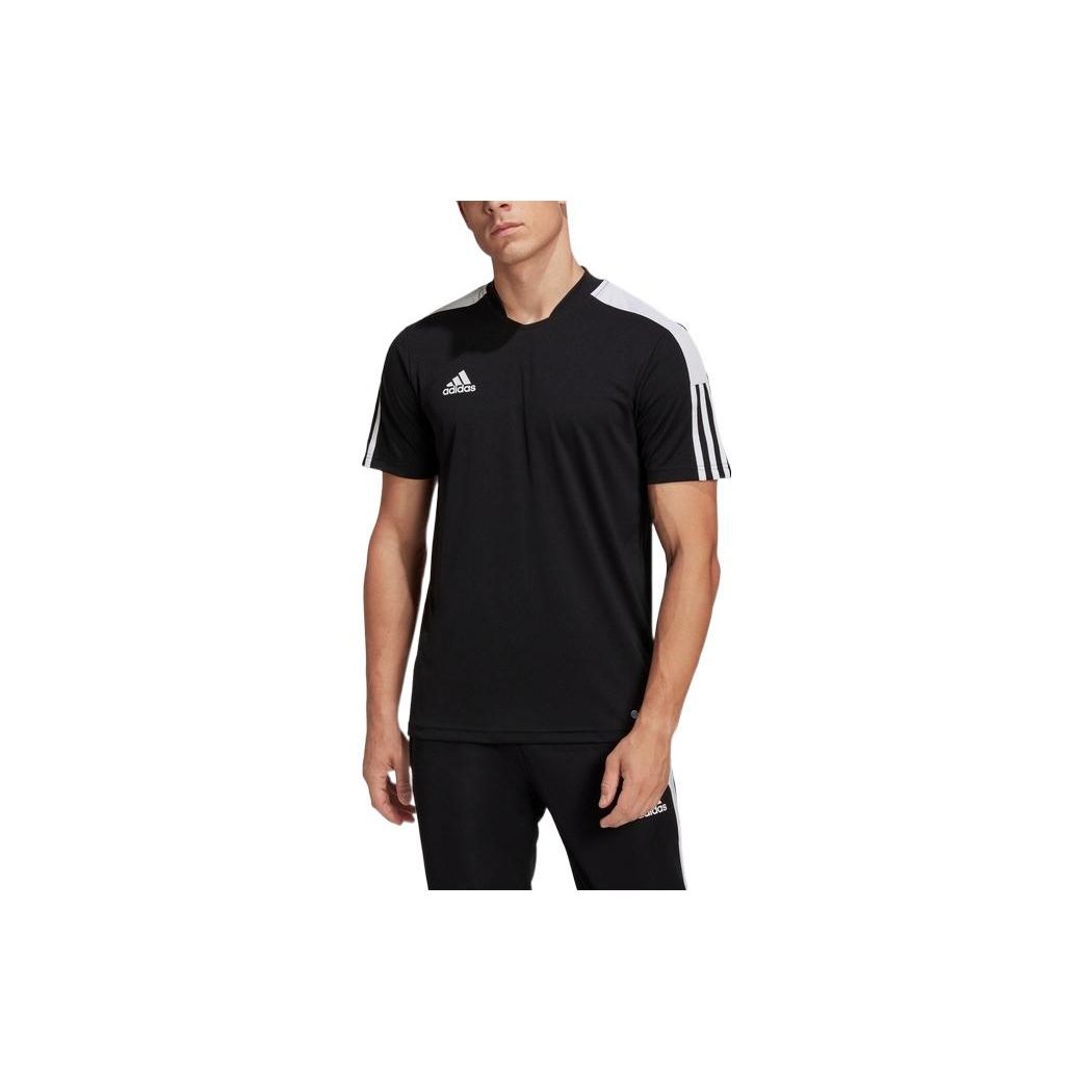 Adidas полосатый логотип бренда с круглым вырезом мужские футболки черные H60006 M