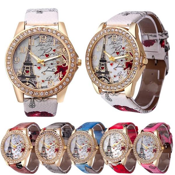 LOVE Heart Watch Vintage Paris Eiffel Tower женские кварцевые часы для девочек женские повседневные наручные часы серый