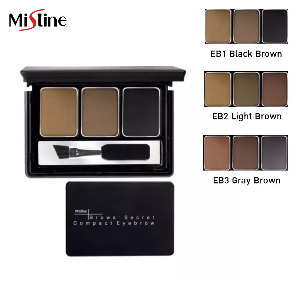 MISTINE BROWS SECRET COMPACT BROW - Тайский косметический макияж EB01 черный коричневый