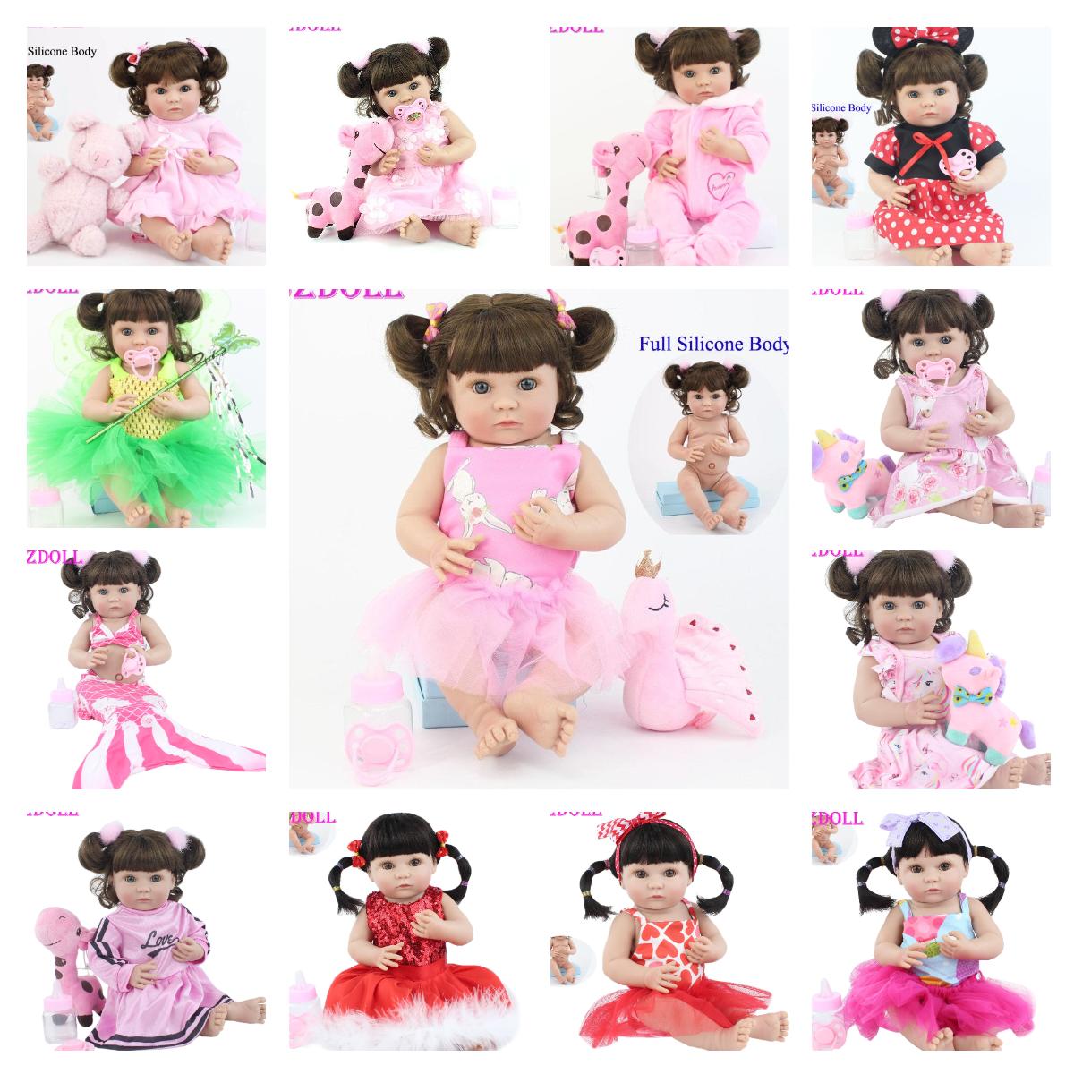 BZDOLL реалистичная 40 см полностью силиконовая кукла реборн для девочек мягкая виниловая мини Bebe детская игрушка для купания детский подарок на день рождения Girl-1