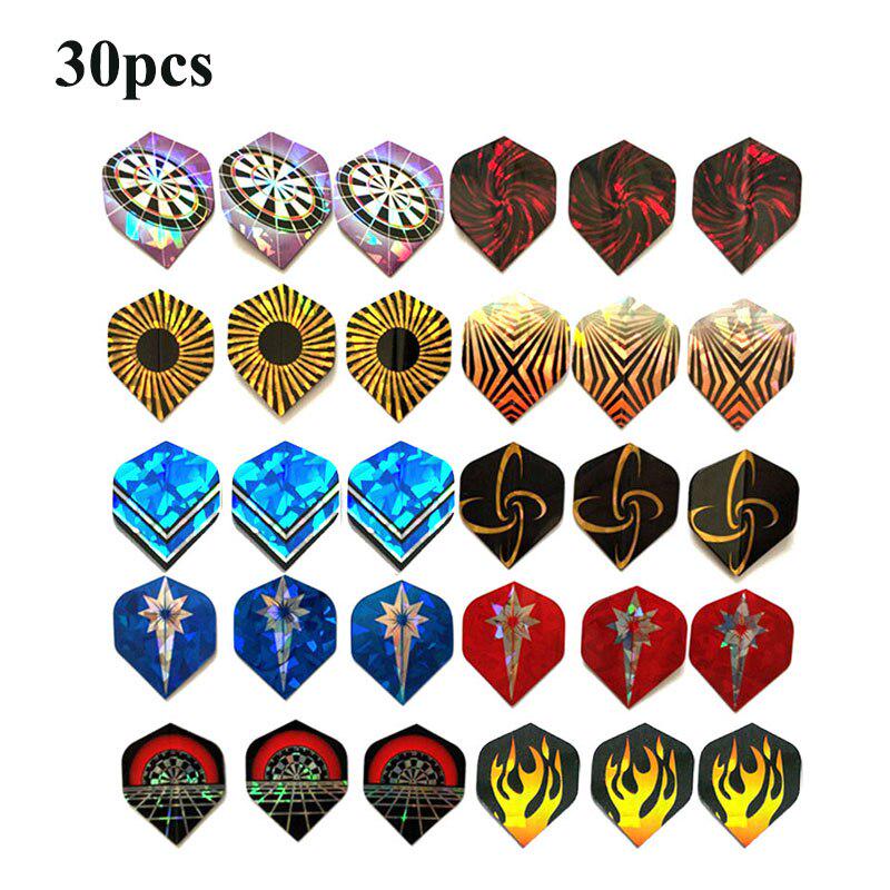 15-30 PCS Красивое отражающее лазерное крыло дротика A B C Дартс Полеты высококачественный прочный ПВХ Хороший комплект полетов дротика