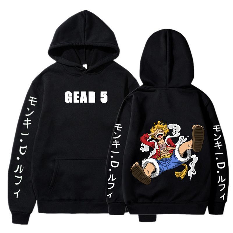 Новейшие толстовки с рисунком Gear 5 Luffy Sun God Graphic, пуловер в стиле аниме 90-х годов, цельный модный свитер, повседневная зимняя мужская одежда M