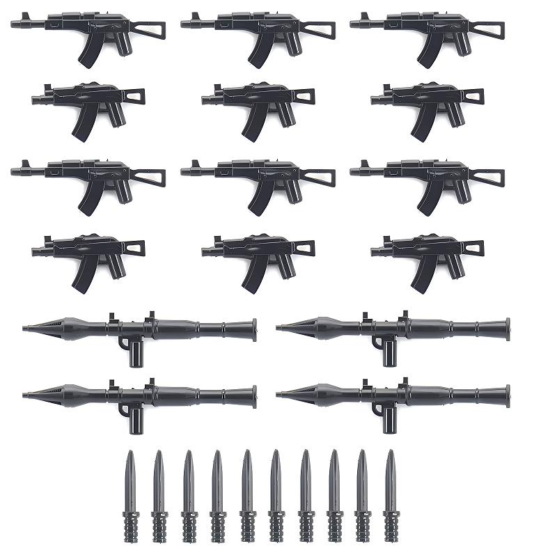 MOC военное оружие, солдат спецназа, пистолеты, аксессуары для минифигурок, детали пистолета, комплект строительных блоков, наборы кирпичей, армейская модель, детские игрушки