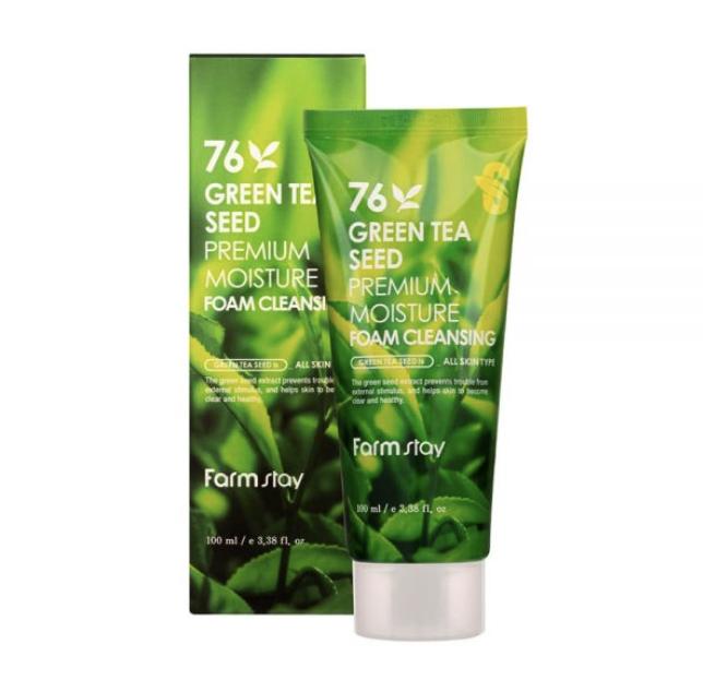 FARM STAY 76 Green Tea Seed Premium Moisture Foam Cleansing 100ml - увлажняющая пенка для умывания (3 варианта) 1pcs