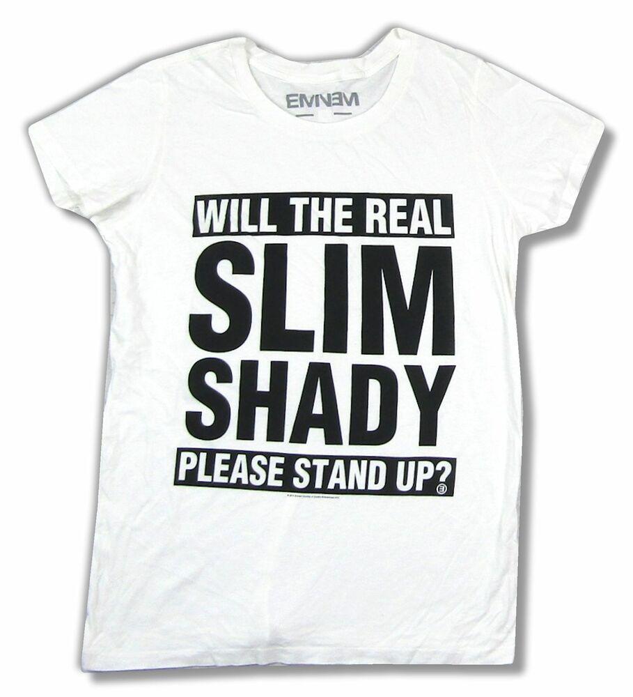 Белые футболки унисекс Eminem Real Slim Shady Stand Up Juniors с товаром S