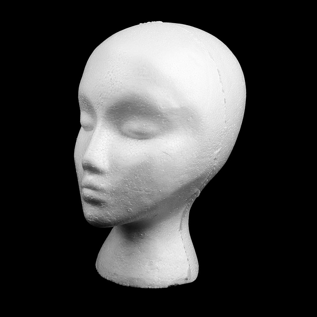 Женская модель головы из пенополистирола, очки, парик, манекен-подставка, манекен-белый 28 x 18 x 10.8cm белый