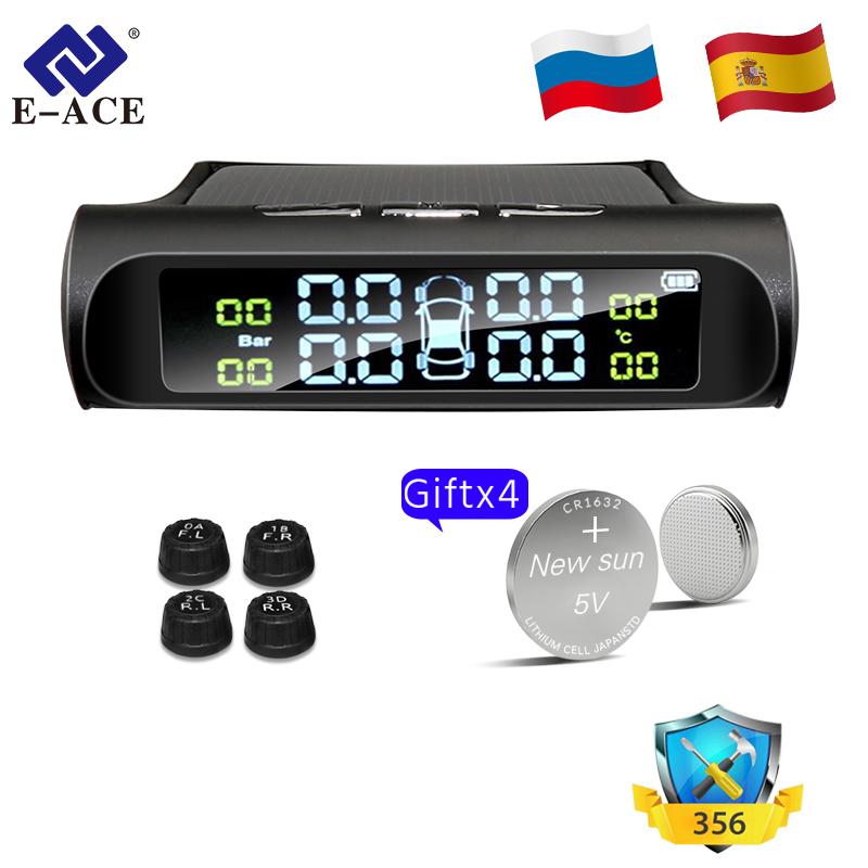   Joom E-ACE Солнечная энергия TPMS Автомобильная система сигнализации давления в шинах Автоматические системы охранной сигнализации Предупреждение о температуре и давлении в шинах K01