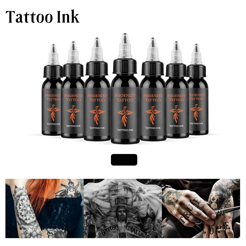 PHOENIXY 30 мл Multi Colors Tattoo Ink Pigment Set Kits Beauty Makeup Paints Bottles Tools Body Art Tattoo Arts Supply color 16 чёрный