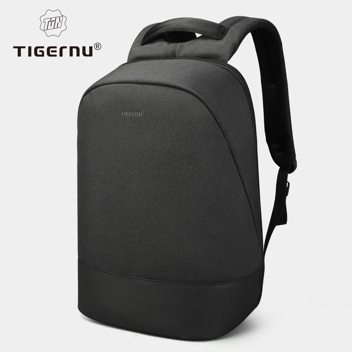 Легкий дорожный мужской школьный рюкзак Tigernu с USB-портом для зарядки, мужской модный рюкзак для ноутбука 15,6 дюйма, мужской дорожный рюкзак 44*31*17cm чёрный