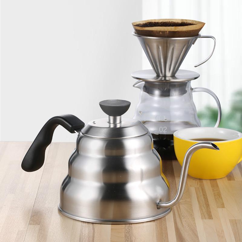 Ручной кофейник Cloud Pot Нержавеющая сталь 304 с узким горлом Горшок с длинным горлом Контроль температуры Капельный кофейный горшок 1000 ml