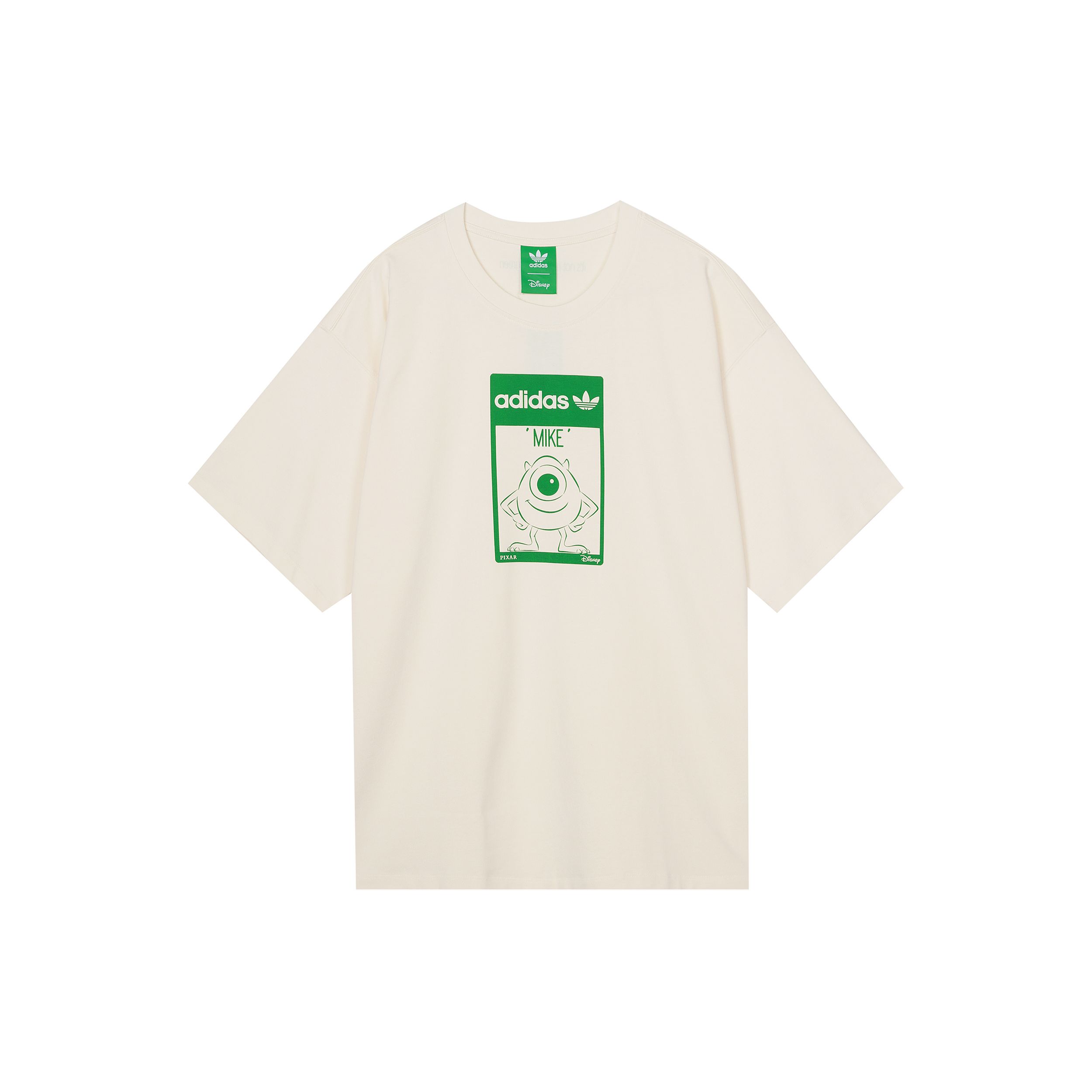 Adidas Originals Disney Collaboration Mike Print Свободная спортивная футболка с круглым вырезом и короткими рукавами Топы унисекс Off-White GP3393 XS
